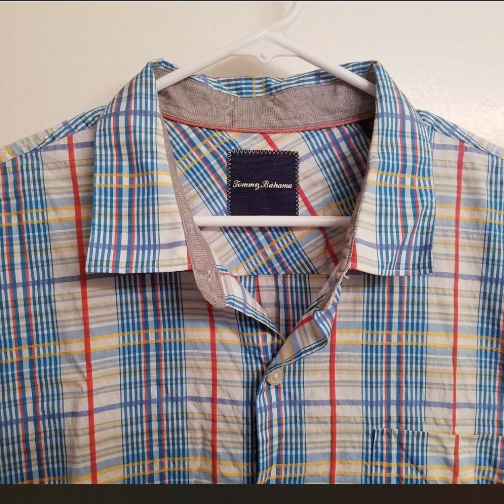 Tommy Bahama Mens Button Down Shirt Cotton Silk XL